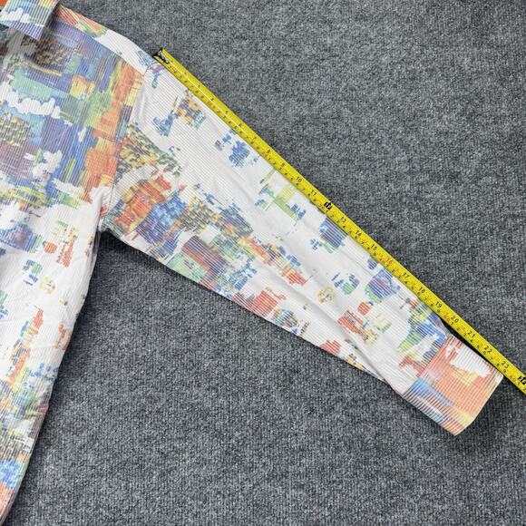 Visconti Men’s Long Sleeve Button Up Shirt Abstract Made In Italy Men Size Small - Picture 8 of 9